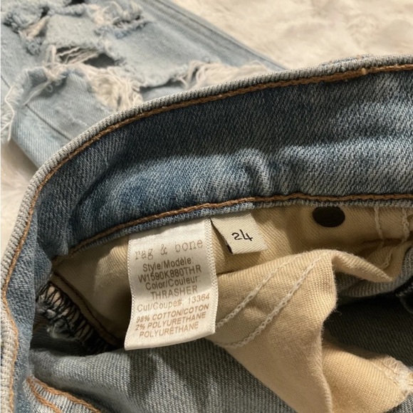 Rag & Bone Jean Womens 24 Blue DRE  Destroyed Distressed - Picture 7 of 8